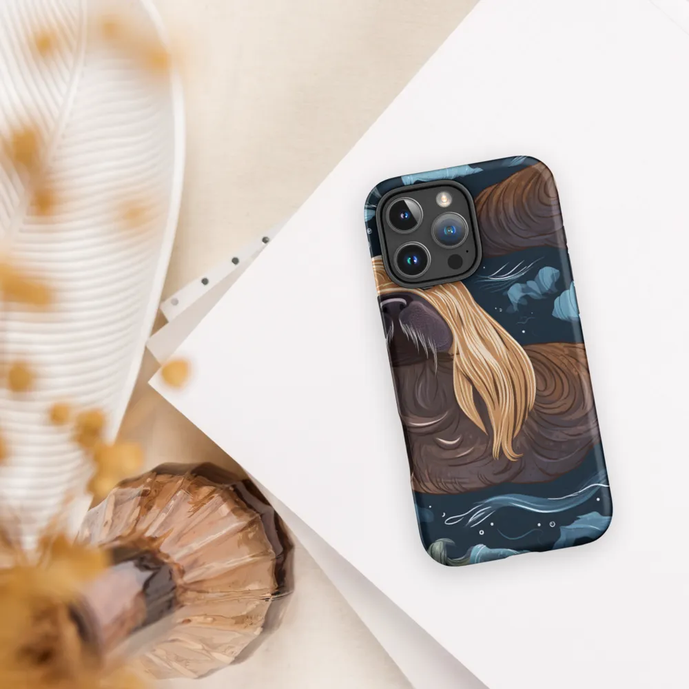 Whimsical Walruses in Deep Blue