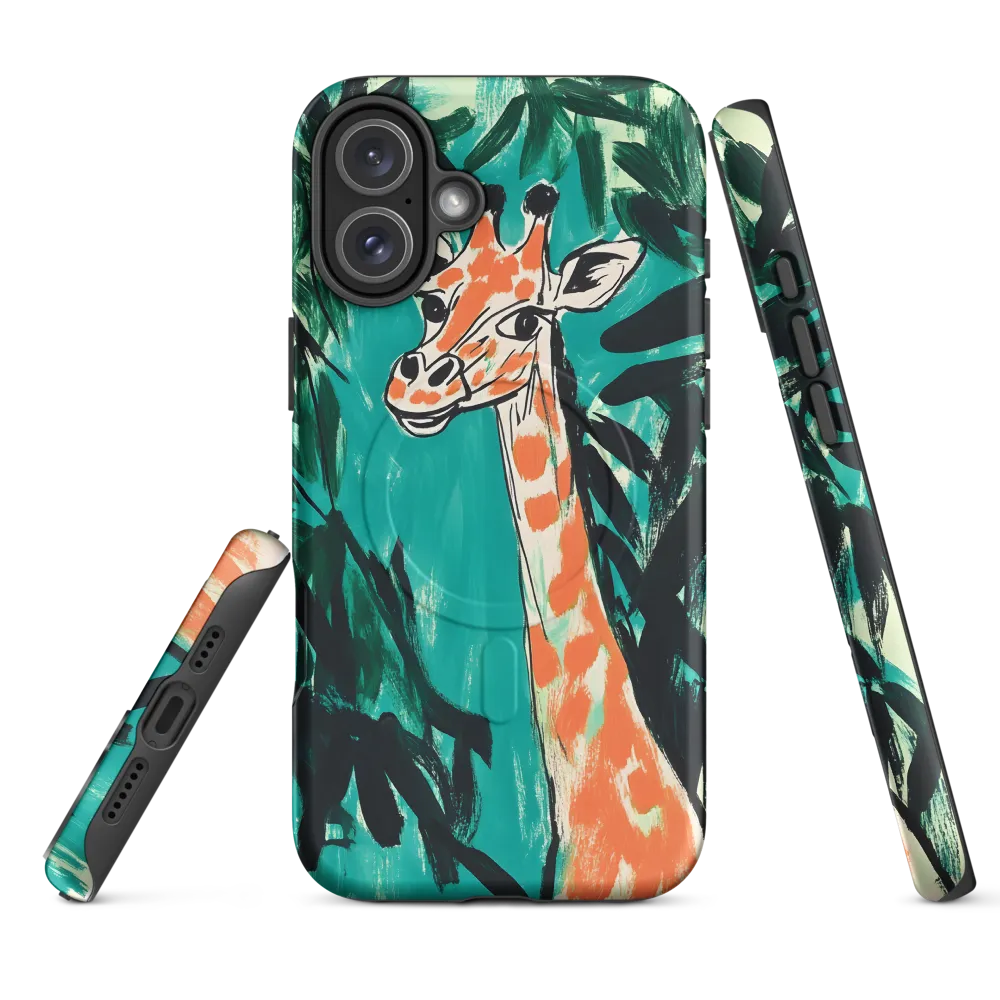 Curious Giraffe in Lush Greenery | Phone Case |  16 Plus | MagSafe® Tough Case | Matte