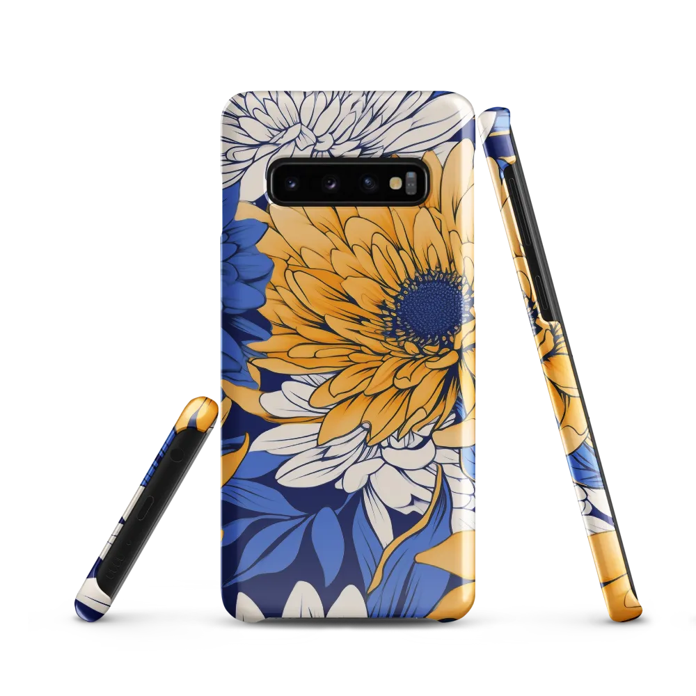 Floral Harmony in Blue and Yellow