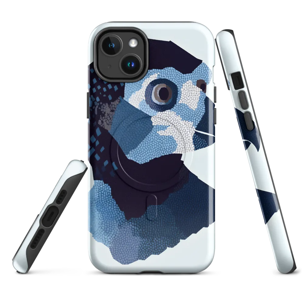 Abstract Avian Portrait in Blue