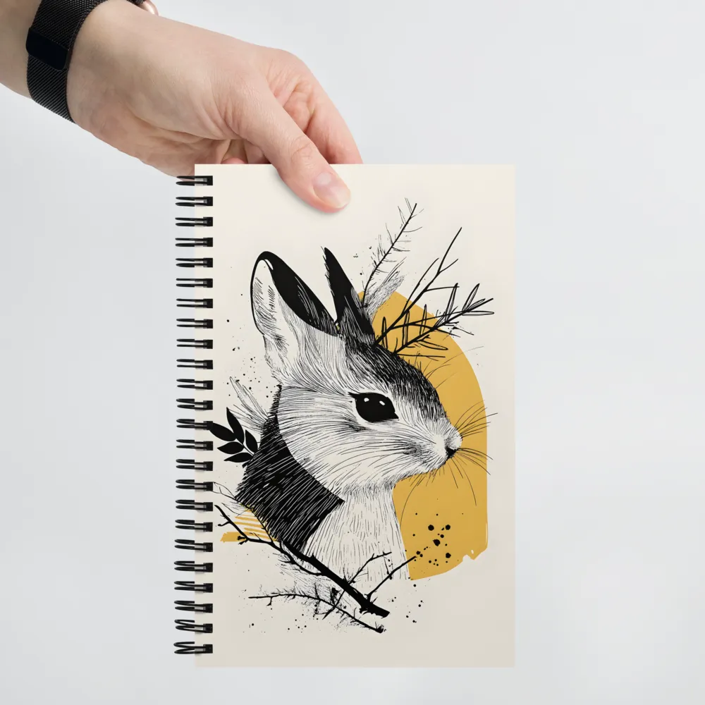 Ethereal Rabbit: A Study in Line Art | Spiral Notebook