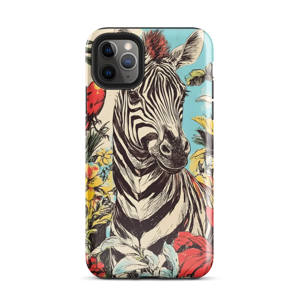 Zebra in Tropical Reverie | Phone Case |  11 Pro Max | Tough Case | Glossy