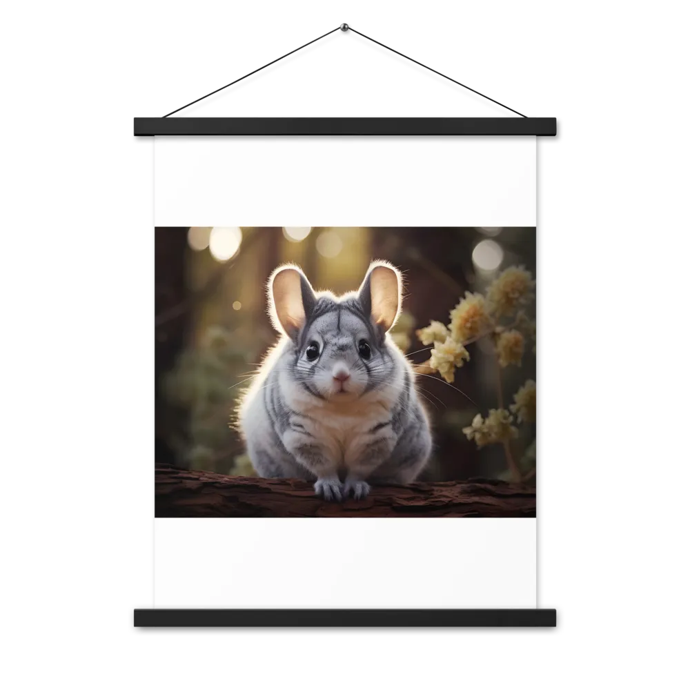 Curious Chinchilla in the Forest | Poster With Black Wood Hanger | 18″×24″