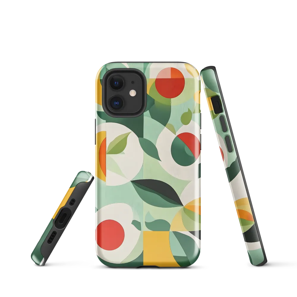 Harmony in Shapes: A Playful Abstract Design | Phone Case |  12 mini | Tough Case | Glossy