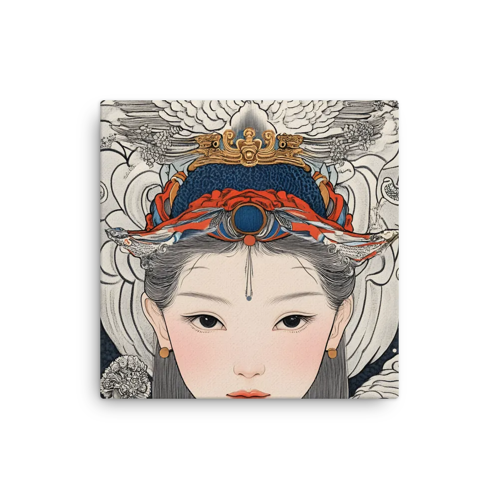 Serenity in Myth: A Traditional Portrait | Thin Canvas | 12″×12″