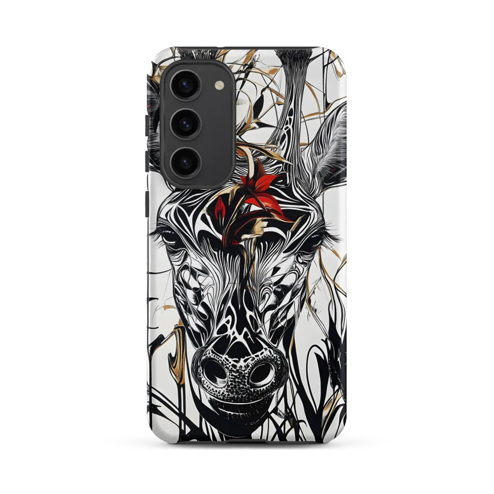 Floral Elegance: The Giraffe's Portrait