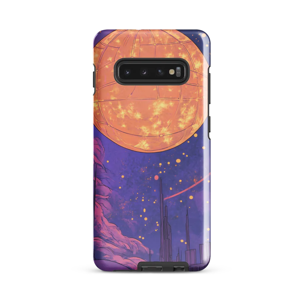 Celestial Cityscape: A Dance of Colors | Phone Case |  S10 Plus | Tough Case | Glossy