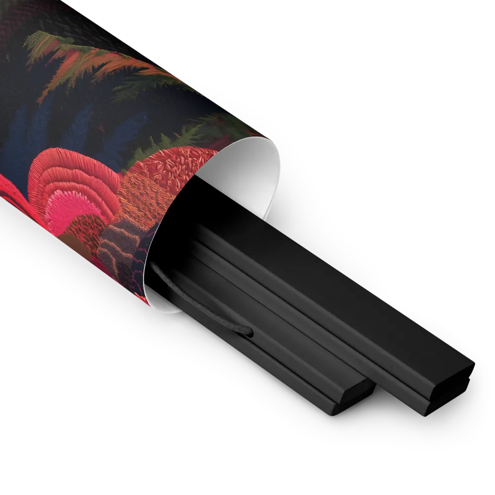 Ethereal Cascade: A Surreal Landscape | Poster With Black Wood Hanger | 12″×12″