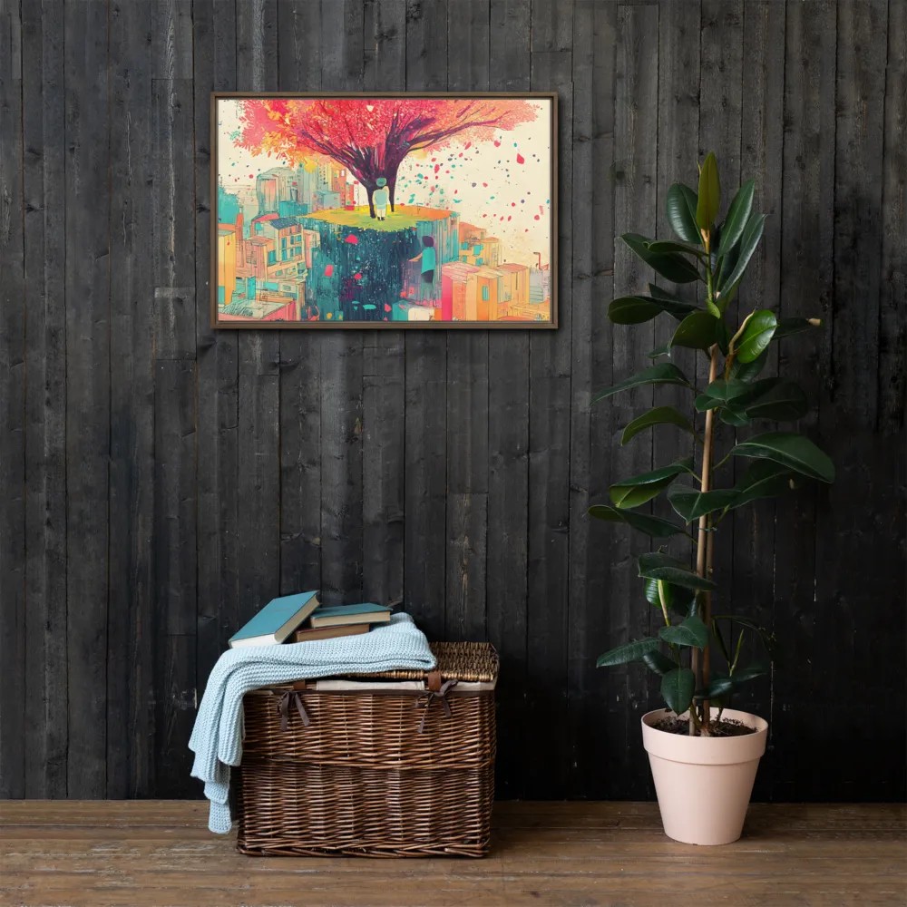 Whispers of Urban Dreams | Canvas with Brown Frame | 20″×30″