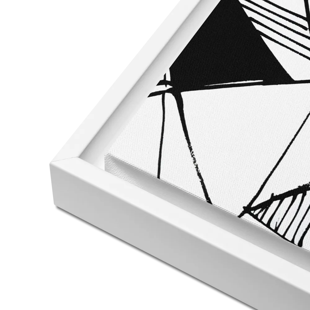 Dynamic Geometry in Ink | Canvas with White Frame | 16″×20″