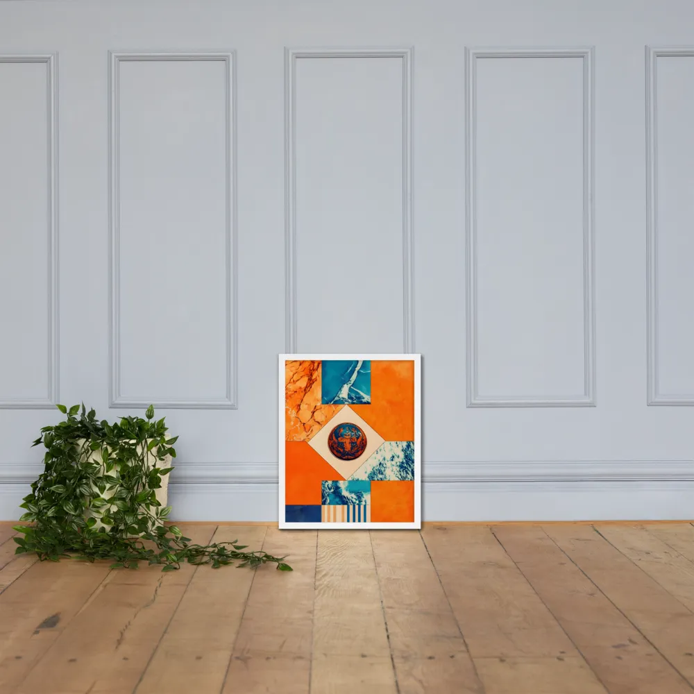 Harmonious Encounters: Abstract Geometry | Poster with White Frame | 16″×20″