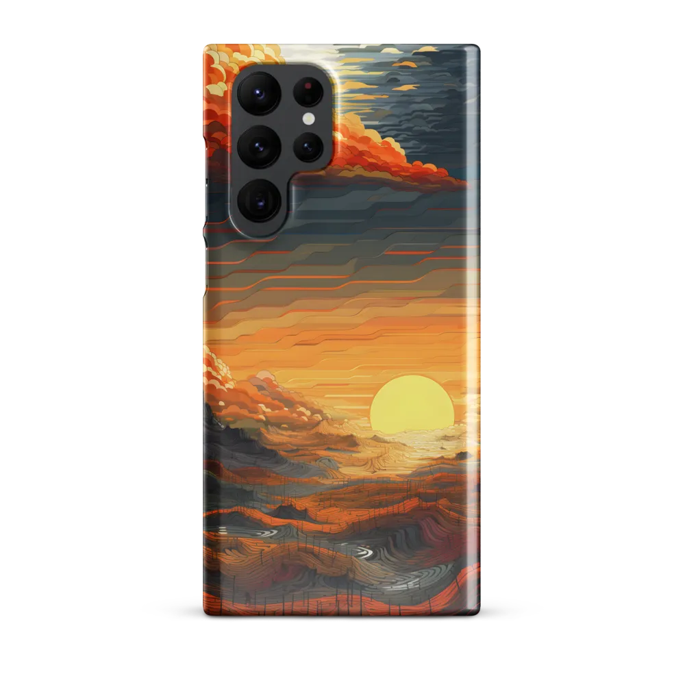 Ethereal Sunset: A Serene Landscape in Flowing Forms | Phone Case |  S22 Ultra | Snap Case | Glossy