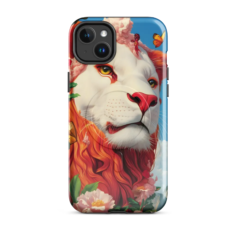 Majestic Lion Amidst Floral Splendor