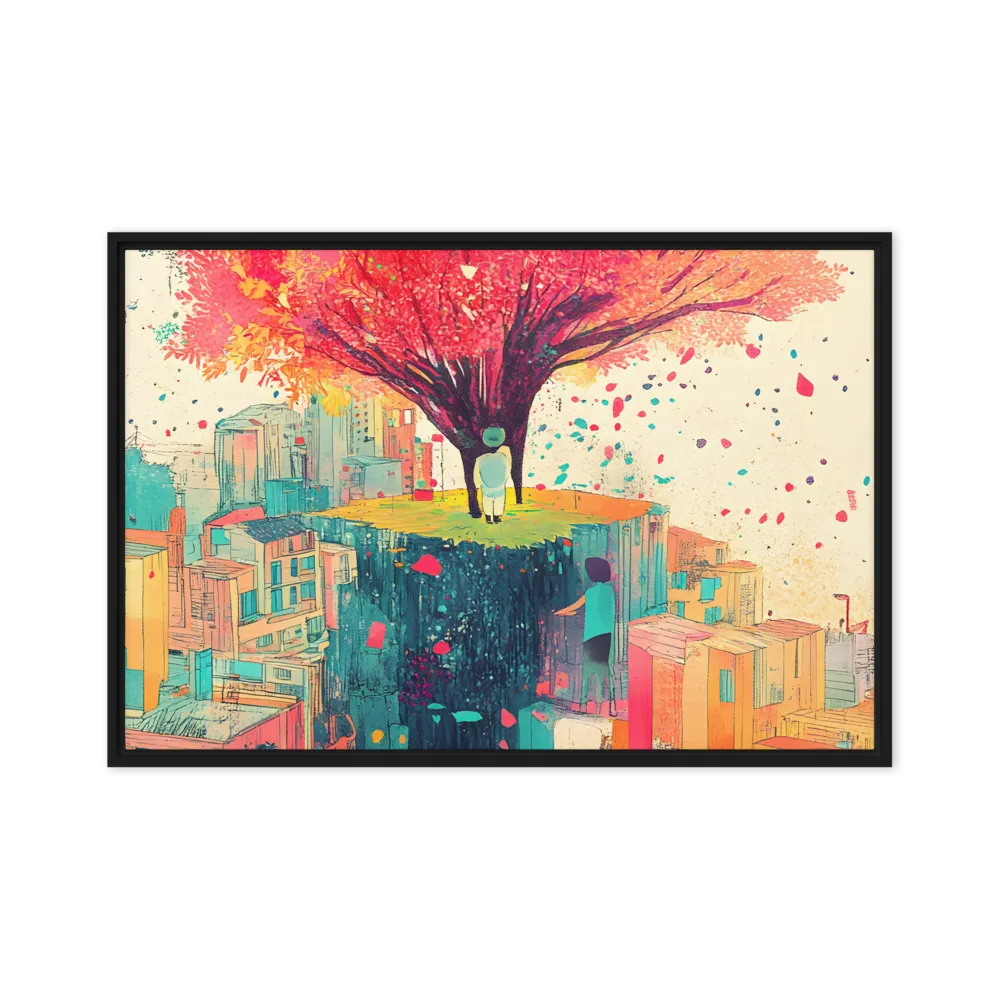 Whispers of Urban Dreams | Canvas with Black Frame | 24″×36″