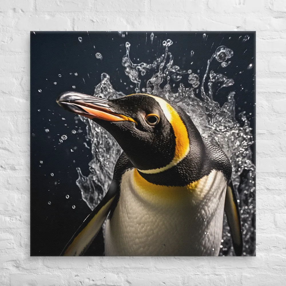 Emerging Majesty: The Penguin in Motion | Canvas | 37″×37″