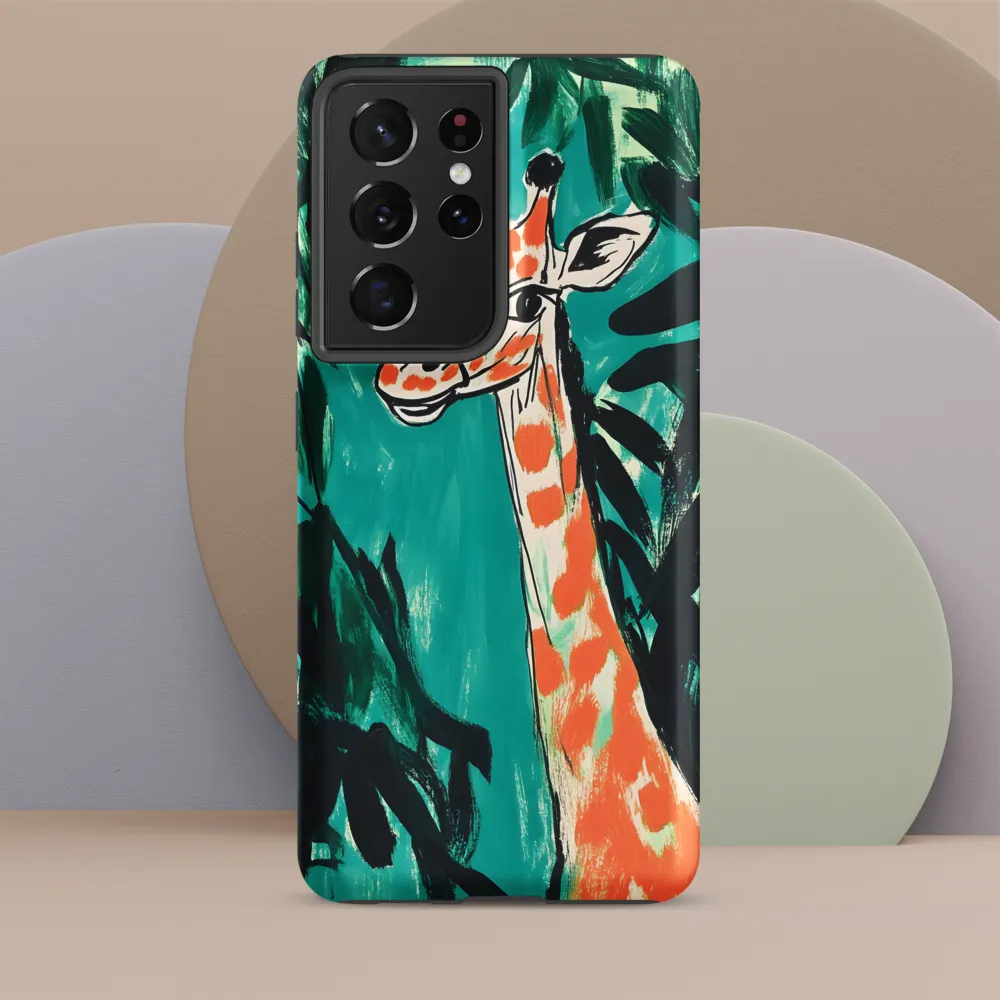 Curious Giraffe in Lush Greenery | Phone Case |  S21 Ultra | Tough Case | Matte