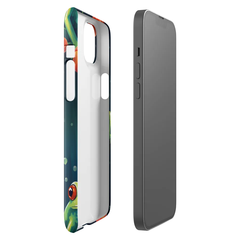 Playful Frogs in a Lush Pond | Phone Case |  14 Plus | Snap Case | Glossy