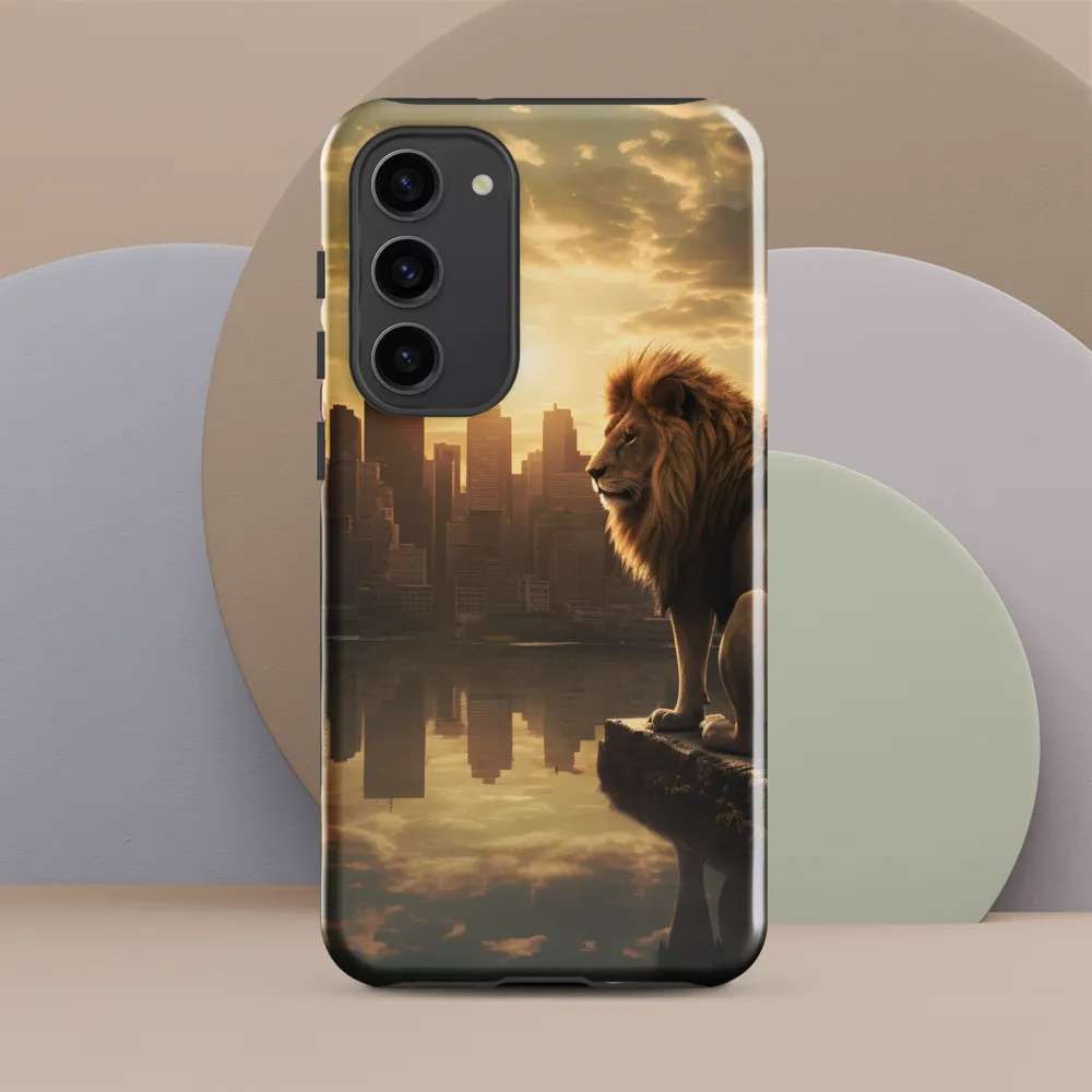 The Lion's Gaze Over the Urban Symphony