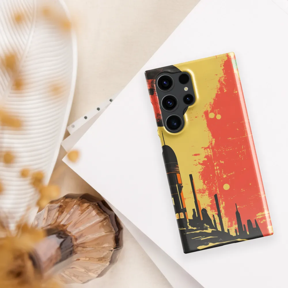 Journey to the Stars: A Retro-Futuristic Landscape | Phone Case |  S23 Ultra | Snap Case | Glossy