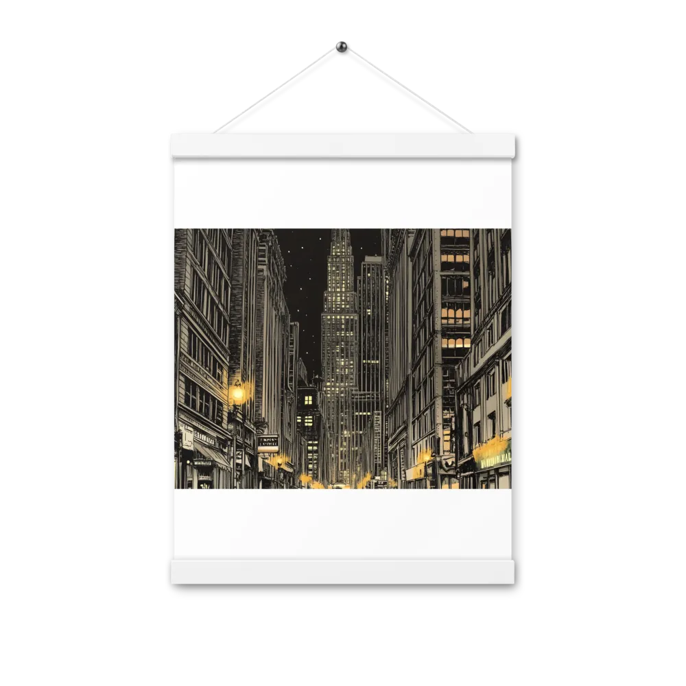 Whispers of the Night City | Poster With White Wood Hanger | 12″×16″