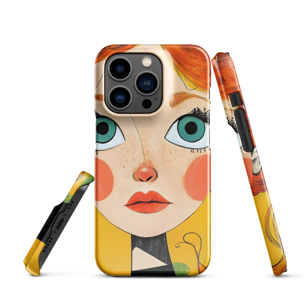 Whimsical Portrait of a Girl | Phone Case |  14 Pro | Snap Case | Glossy