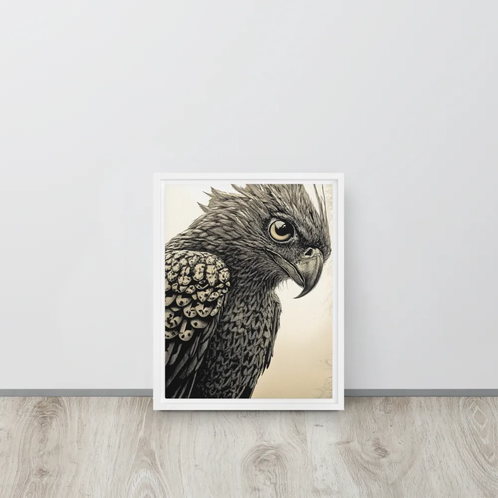 Majestic Owl in Detail | Canvas with White Frame | 11″×14″