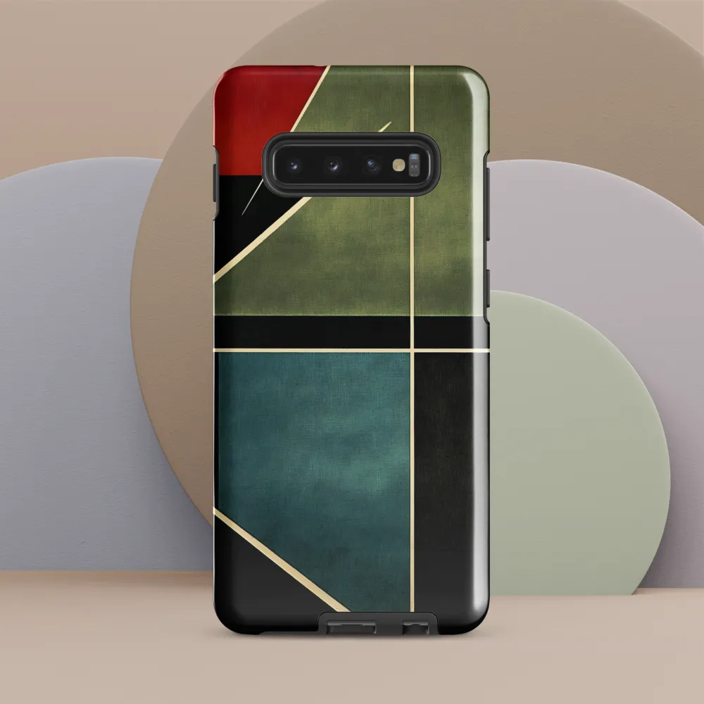 Geometric Harmony: A Modern Abstract | Phone Case |  S10 Plus | Tough Case | Glossy