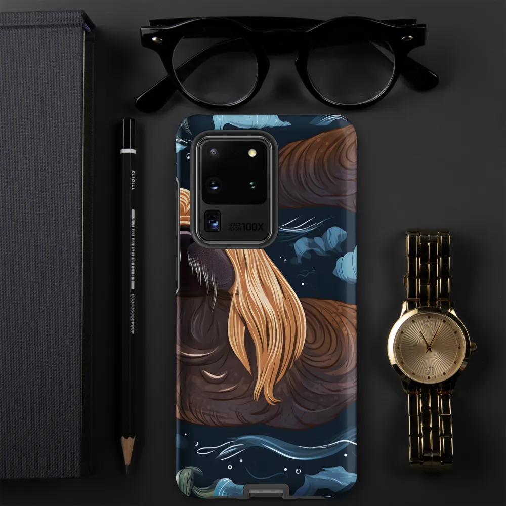 Whimsical Walruses in Deep Blue
