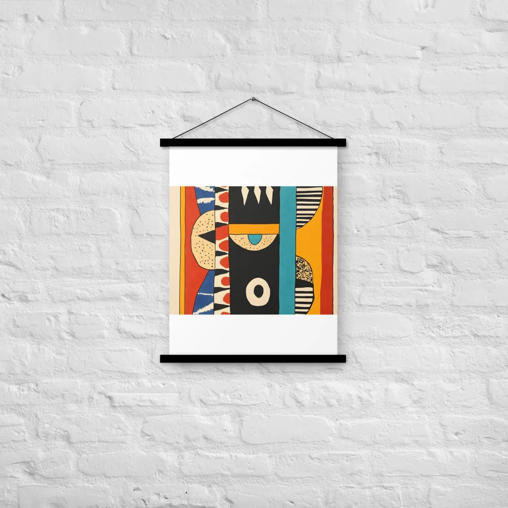 Playful Geometry: A Modern Abstract Exploration | Poster With Black Wood Hanger | 18″×24″