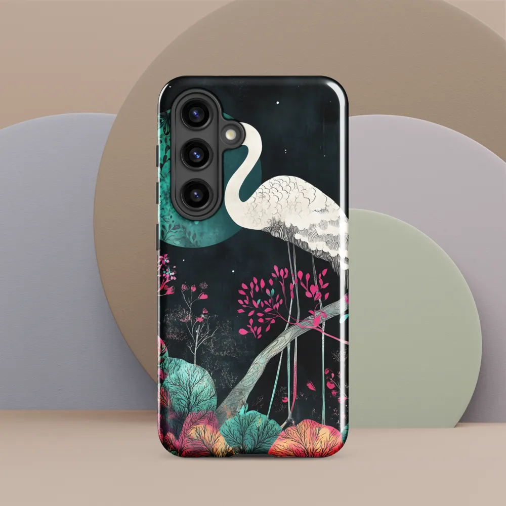 Ethereal Presence: Heron in a Floral Dreamscape