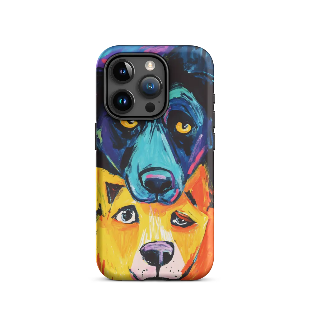Vibrant Companions: An Expression of Canine Spirit | Phone Case |  15 Pro | Tough Case | Matte