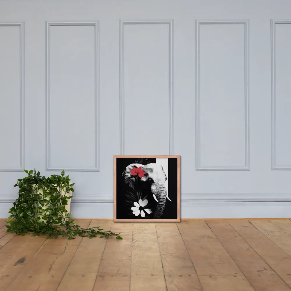 Elephant Harmony | Poster with Red oak Frame | 18″×18″