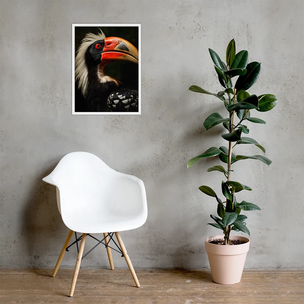 Majesty of the Hornbill | Poster with White Frame | 18″×24″