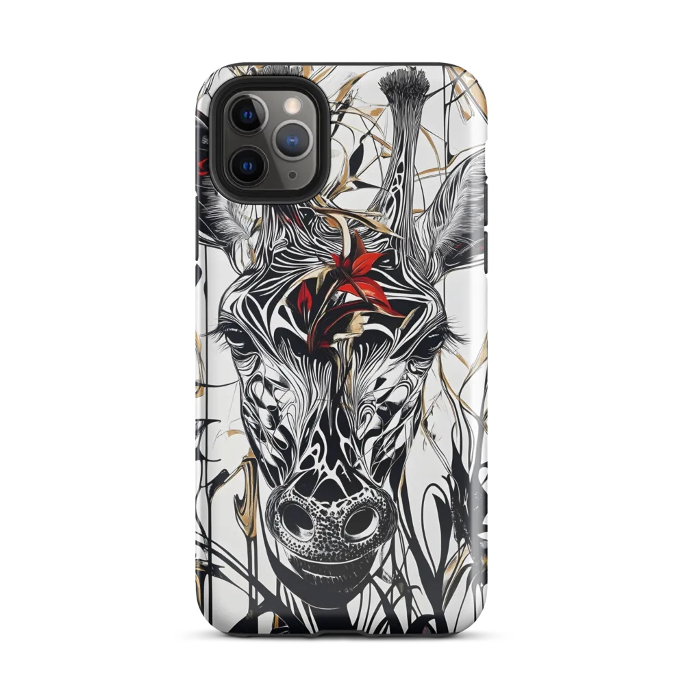 Floral Elegance: The Giraffe's Portrait | Phone Case |  11 Pro Max | Tough Case | Glossy