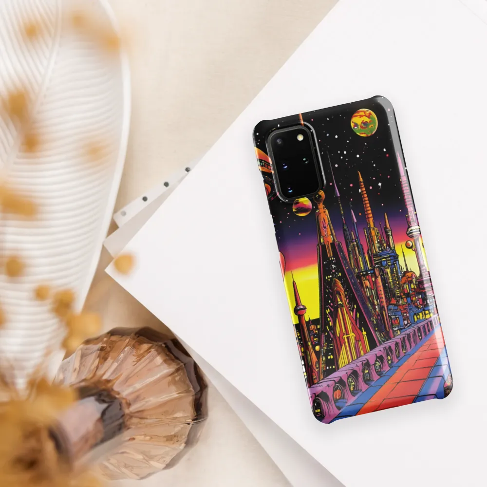 Futuristic Cosmos: A Journey Through Neon Cities | Phone Case |  S20 Plus | Snap Case | Glossy