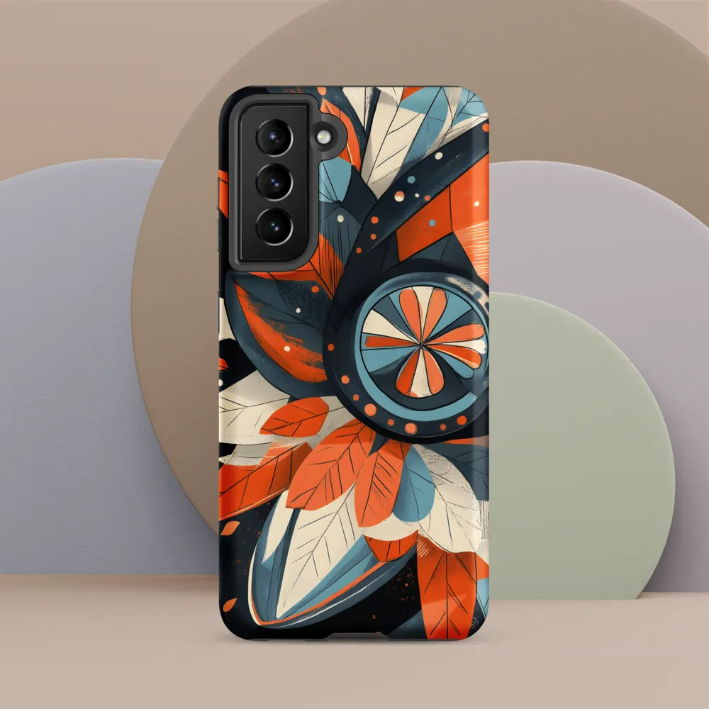 Floral Symphony in Orange and Teal