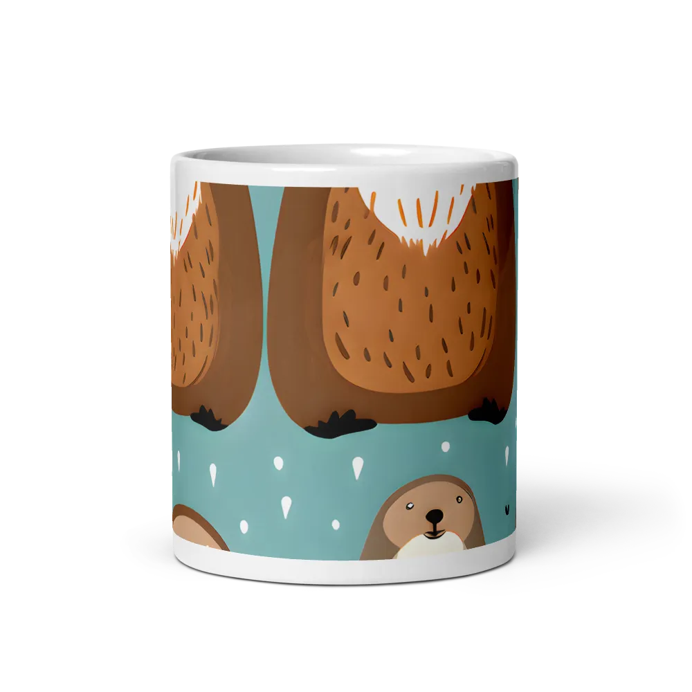 Whimsical Otter Pattern | Mug with White inside | 11 oz