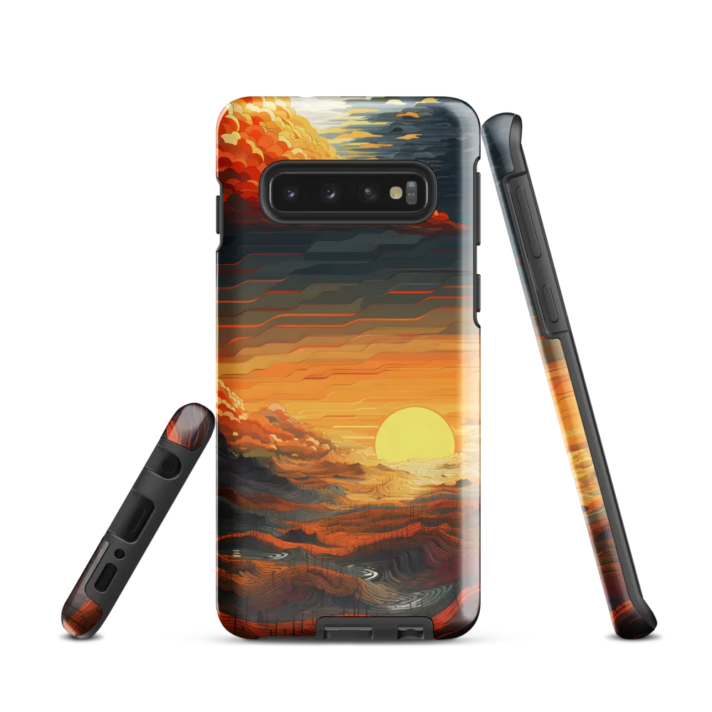 Ethereal Sunset: A Serene Landscape in Flowing Forms