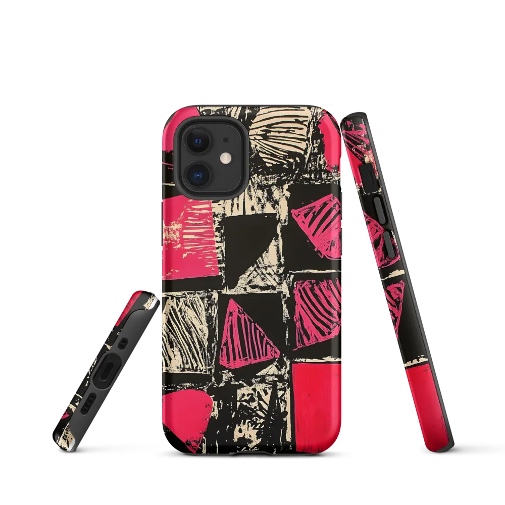 Geometric Symphony in Pink and Black