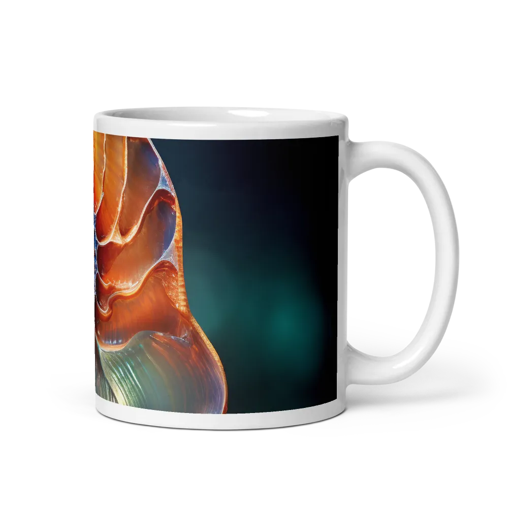 Elegance of the Nautilus Shell | Mug with White inside | 11 oz