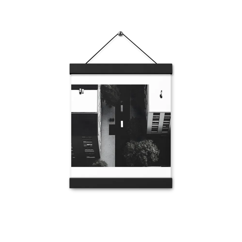 Urban Serenity from Above | Poster With Black Wood Hanger | 8″×10″