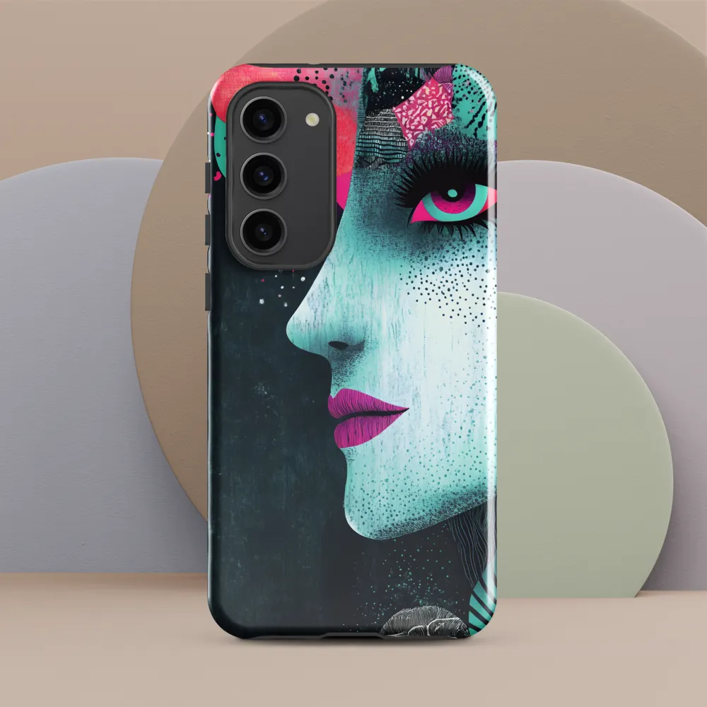 Mystical Beauty in Blue and Pink | Phone Case |  S23 Plus | Tough Case | Glossy