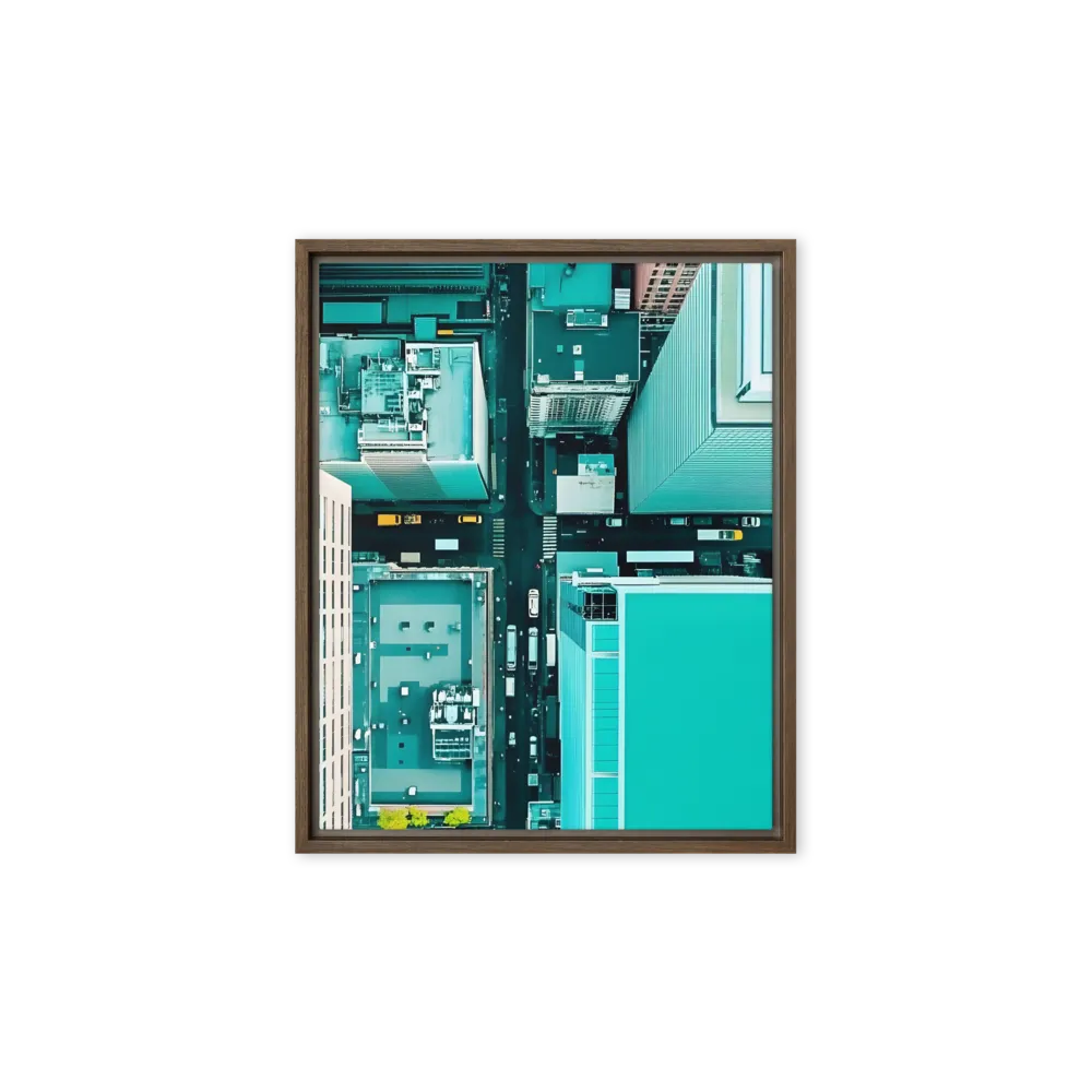 Urban Geometry: Aerial Perspective | Canvas with Brown Frame | 8″×10″