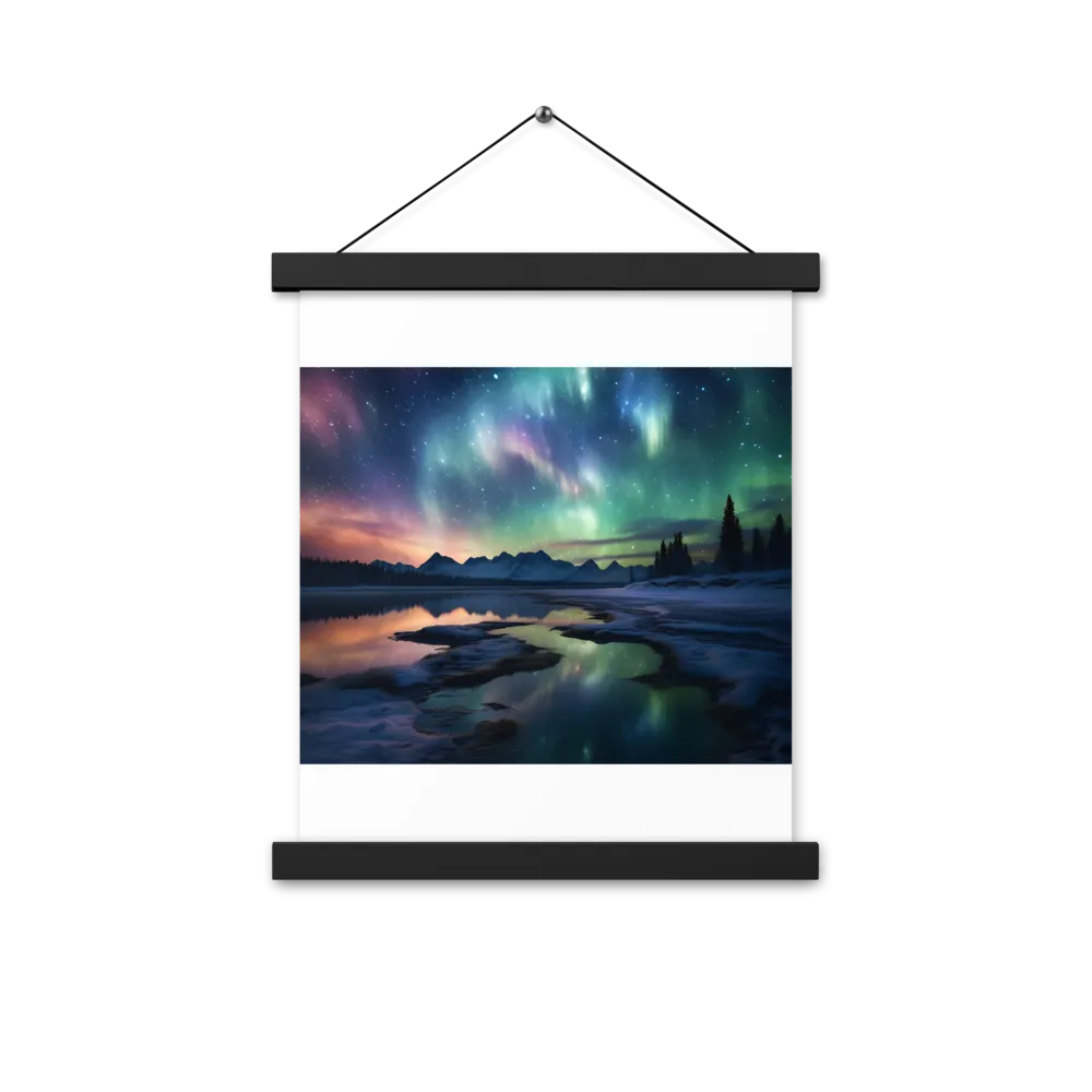 Ethereal Aurora: A Night Under the Stars | Poster With Black Wood Hanger | 11″×14″