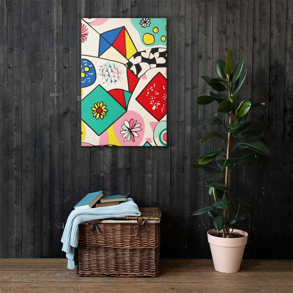 Joyful Geometry: A Playful Dance of Shapes and Colors | Canvas | 24″×36″