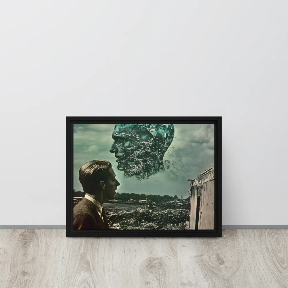Ethereal Reflections: Identity in a Fragmented World | Canvas with Black Frame | 12″×16″