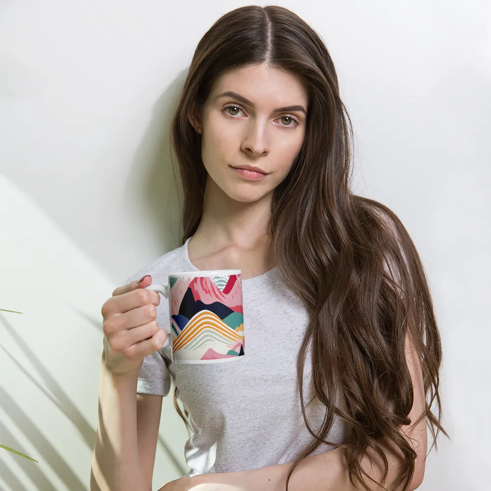 Harmonious Mountain Waves | Mug with White inside | 11 oz