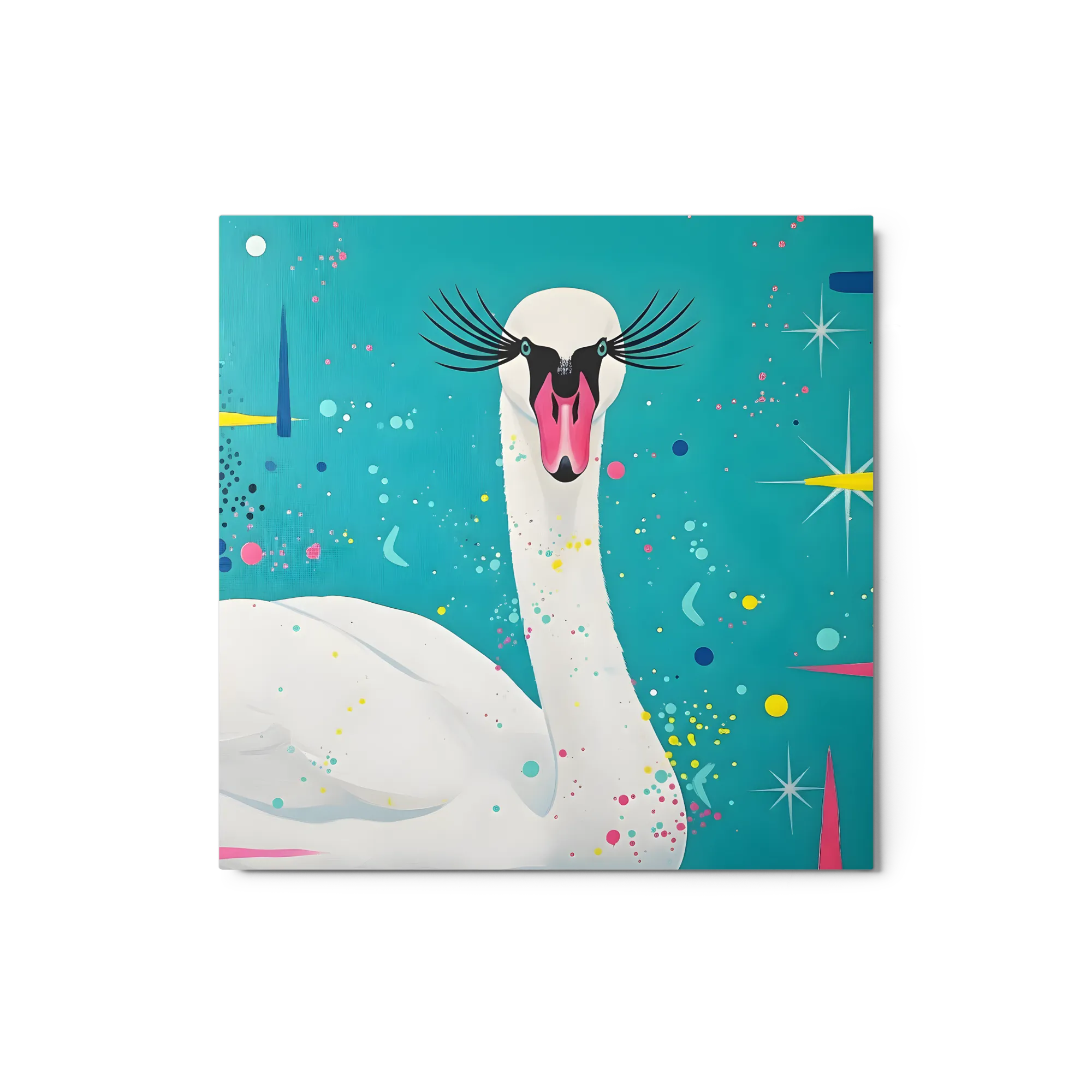 Glam Swan 
 Metal Print | 12″x 12″