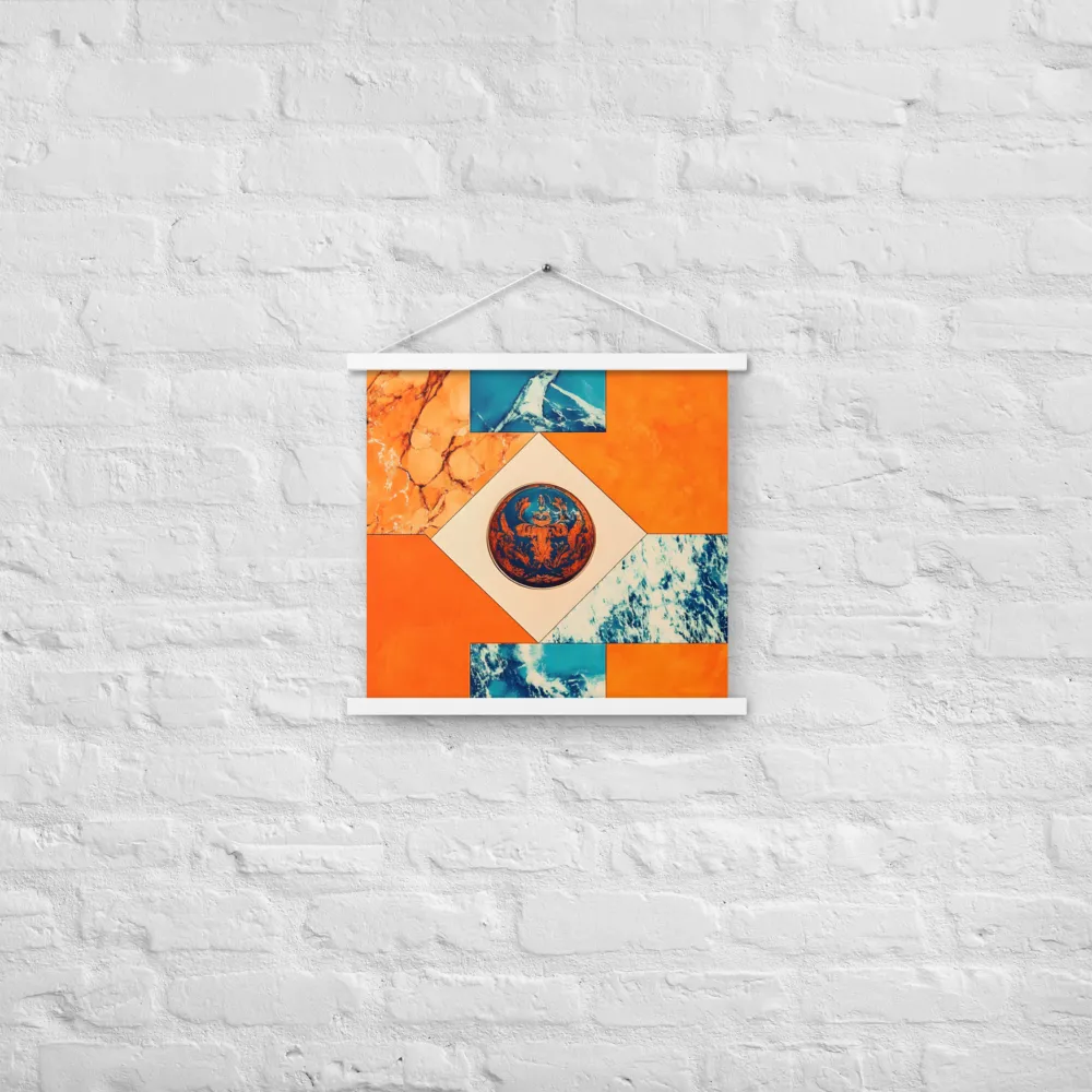 Harmonious Encounters: Abstract Geometry | Poster With White Wood Hanger | 18″×18″