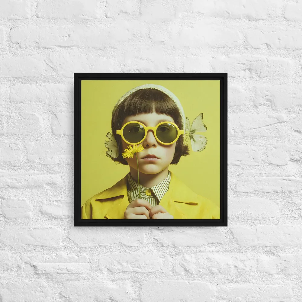 Dandelion Gaze 
 Canvas with Black Frame | 16″x 16″